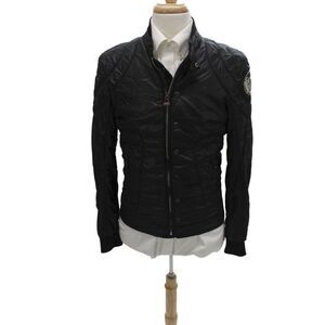 Ducati Mens Motorcycle Quilted Jacket Black Nylon Button Biker Size M